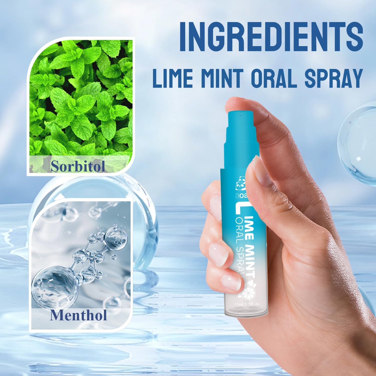 Oral Spray for Bad Breath and Dry Mouth, Sugar-Free Breath Fresheners 3pack