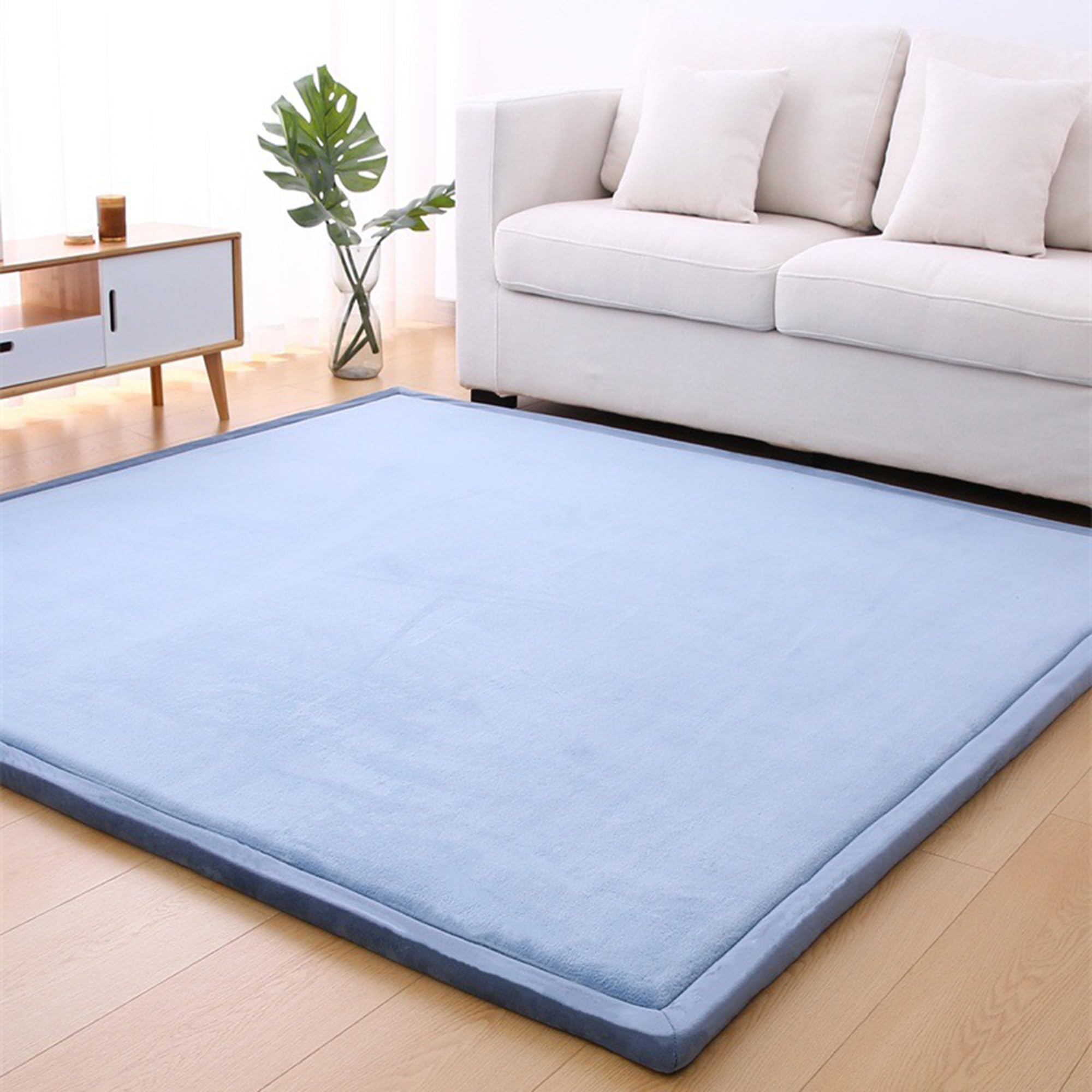 Tapis de salon bleu clair 120x200 cm tapis chambre enfant peluche douce
