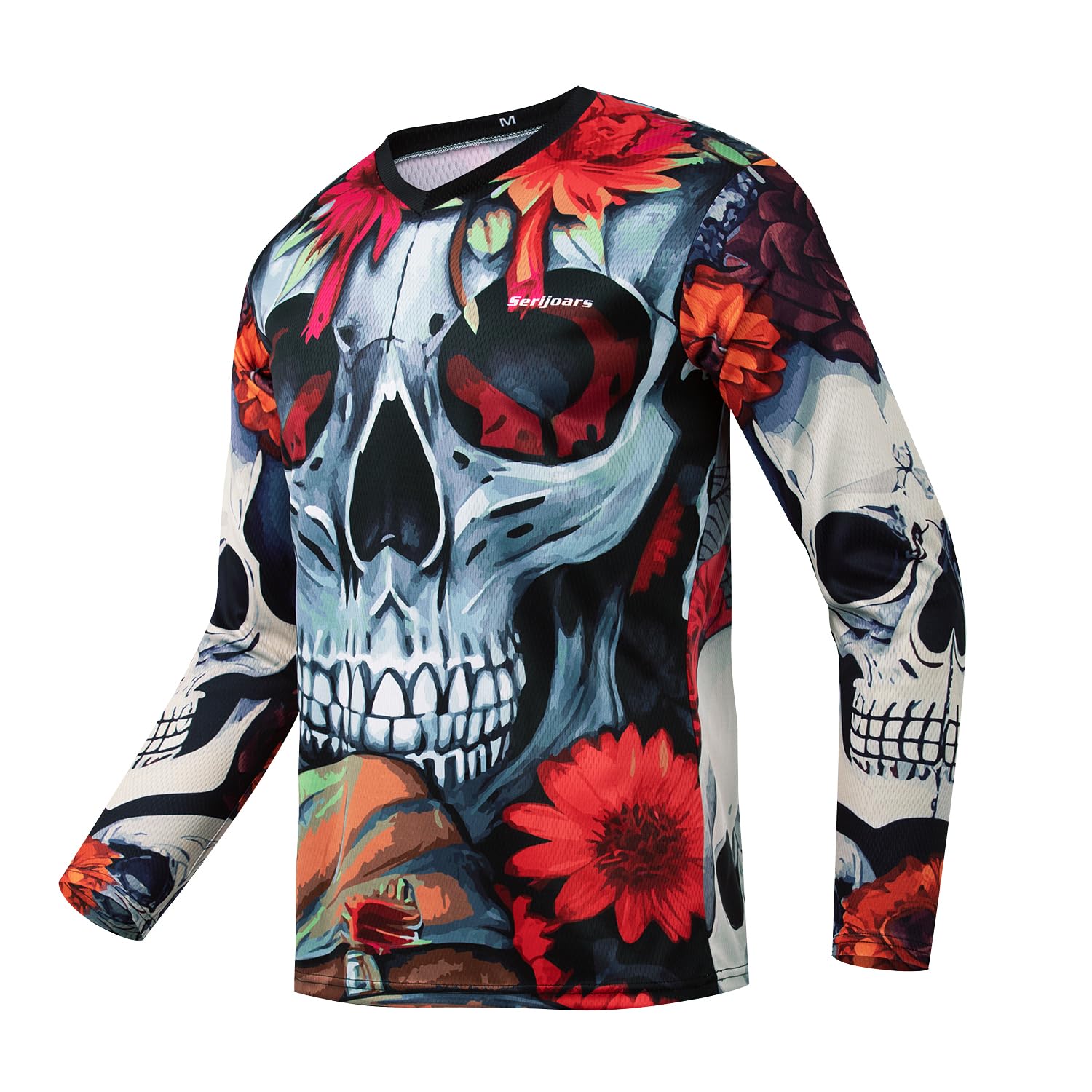 Serijoars Racing Men's Long Sleeve Off-Road Cycling Jersey Mountain Bike MTB Jersey Downhill&Motocross Shirts