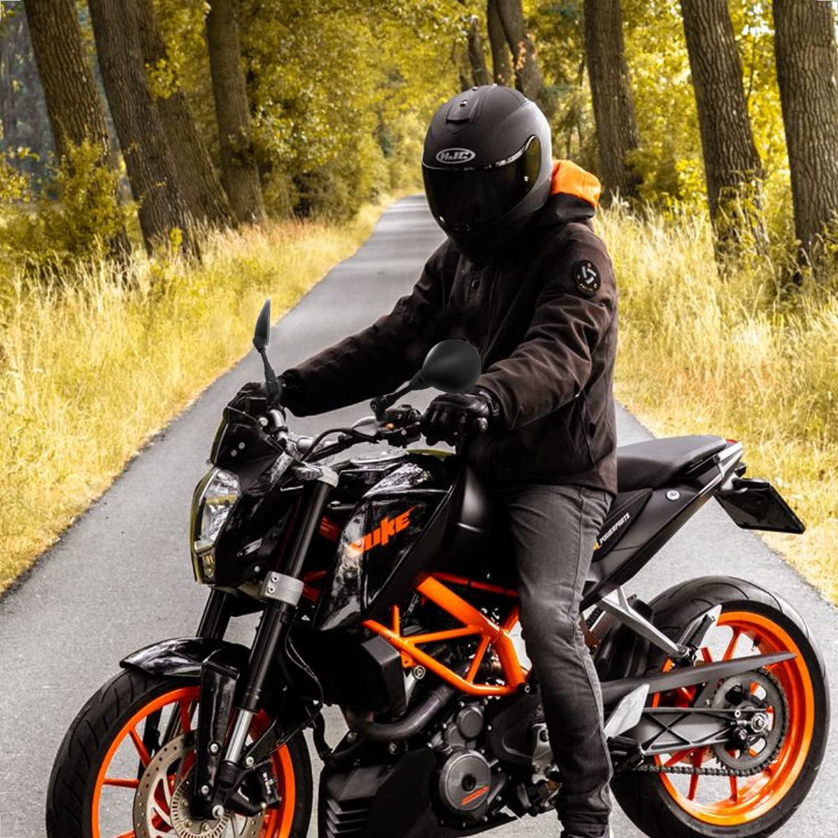 Evermotor universale E9 moto scooter ciclomotore ATV specchietto retrovisore specchietto moto specchietto laterale M10 M8 filettatura destra e filettatura sinistra Omologato E