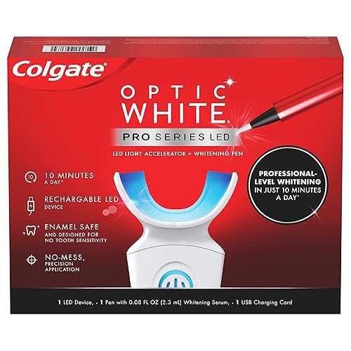 Miniatura 1 de Colgate Optic White Pro Series Kit de blanqueamiento de dientes y bandeja LED juego de blanqueamiento de nivel profesional recargable