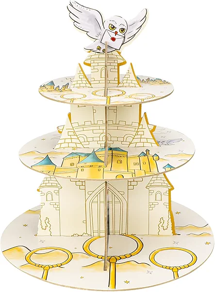 XEFINAL 3-Tier Magical Cupcake Stand - Wizard Birthday & Halloween Party Cake Stand - Gift for Magical Lovers (Birthday Styles)