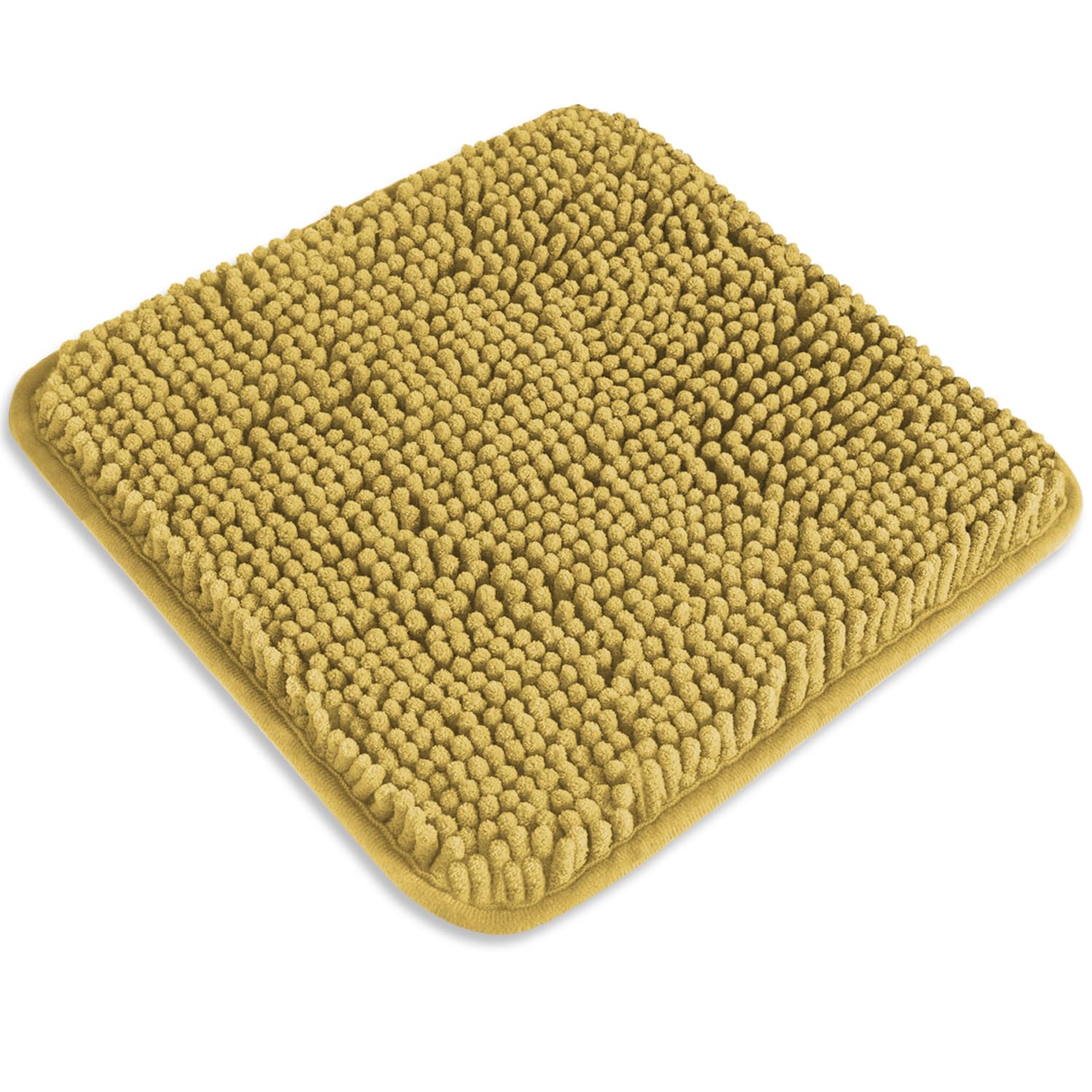 PureSwan Small Bathroom Rug 12"x12" – Washable and Absorbent Mini Bath Mat, Non Slip, Thick Soft Chenille Bath Rugs for Bathroom, Shower, Locker Rug(Mustard) — image 1