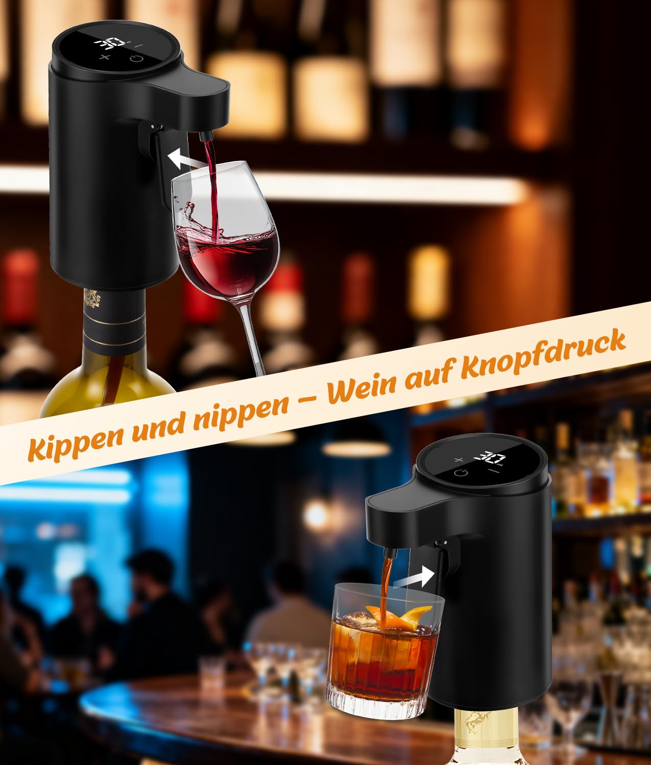 PAHTTO Elektrischer Wein-Dekanter, Weinbelüfter & Spender