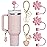 ANLABESY Compatible with Stanley Cup Accessories, 3PCS Hot Pink Straw Toppers for Stanley Cup Straw Cover Cap, 2PCS Cute Letter for 30&40 Oz Tumbler with Handle(B)