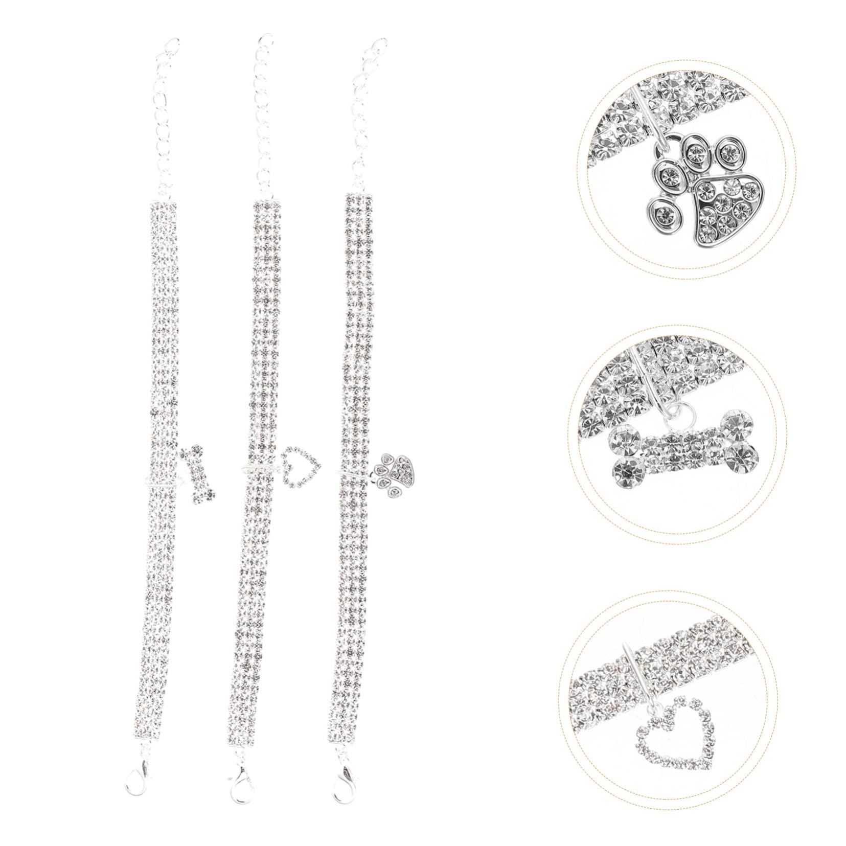 BESPORTBLE 9pezzi Collane Decorative per Gatti e Cani di Collari con Strass Accessori Eleganti e Resistenti all Usura per Pet Facili da Indossare e Rimuovere per Feste e Occasioni Speciali