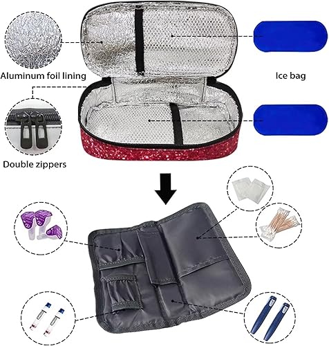 Miniatura 7 de GIFTPUZZ Bolsa de almacenamiento para diabéticos de libélula azteca para medidor de glucosa