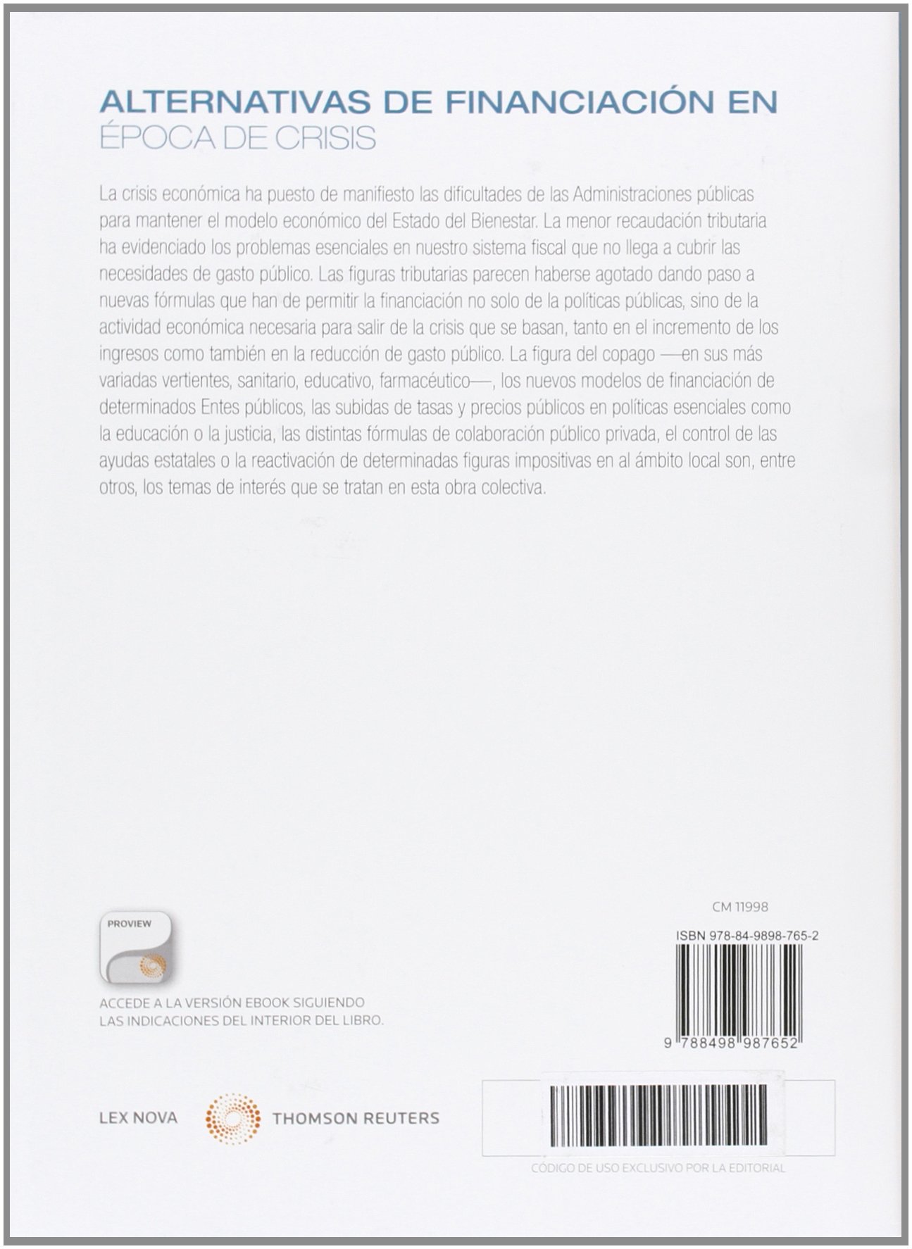 Alternativas de financiación en época de crisis (Papel+e-book)