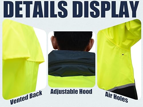 Miniatura 2 de RainRider Trajes de lluvia para hombres y mujeres, impermeables, de alta visibilidad, duradero, Oxford, chaqueta de lluvia con pantalones