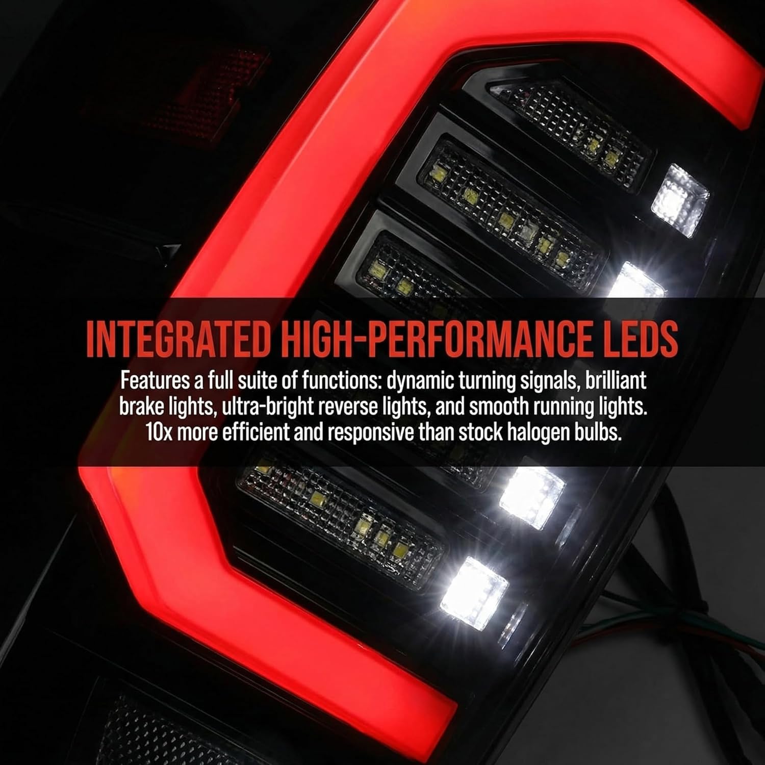 LED Tail Lights Compatible for 2016 2017 2018 2019 2020 2021 2022 Toyota Tacoma Smoked Black Taillights Brake Rear Lamps, Turck Tail Lamp Assembly Passenger & Driver Side