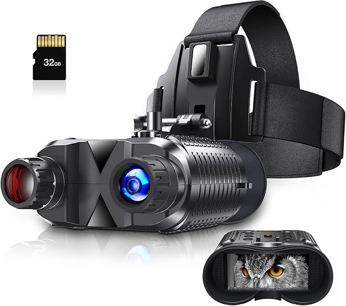 Night Vision Goggles head mounted infrared binoculars with 1312ft viewing range