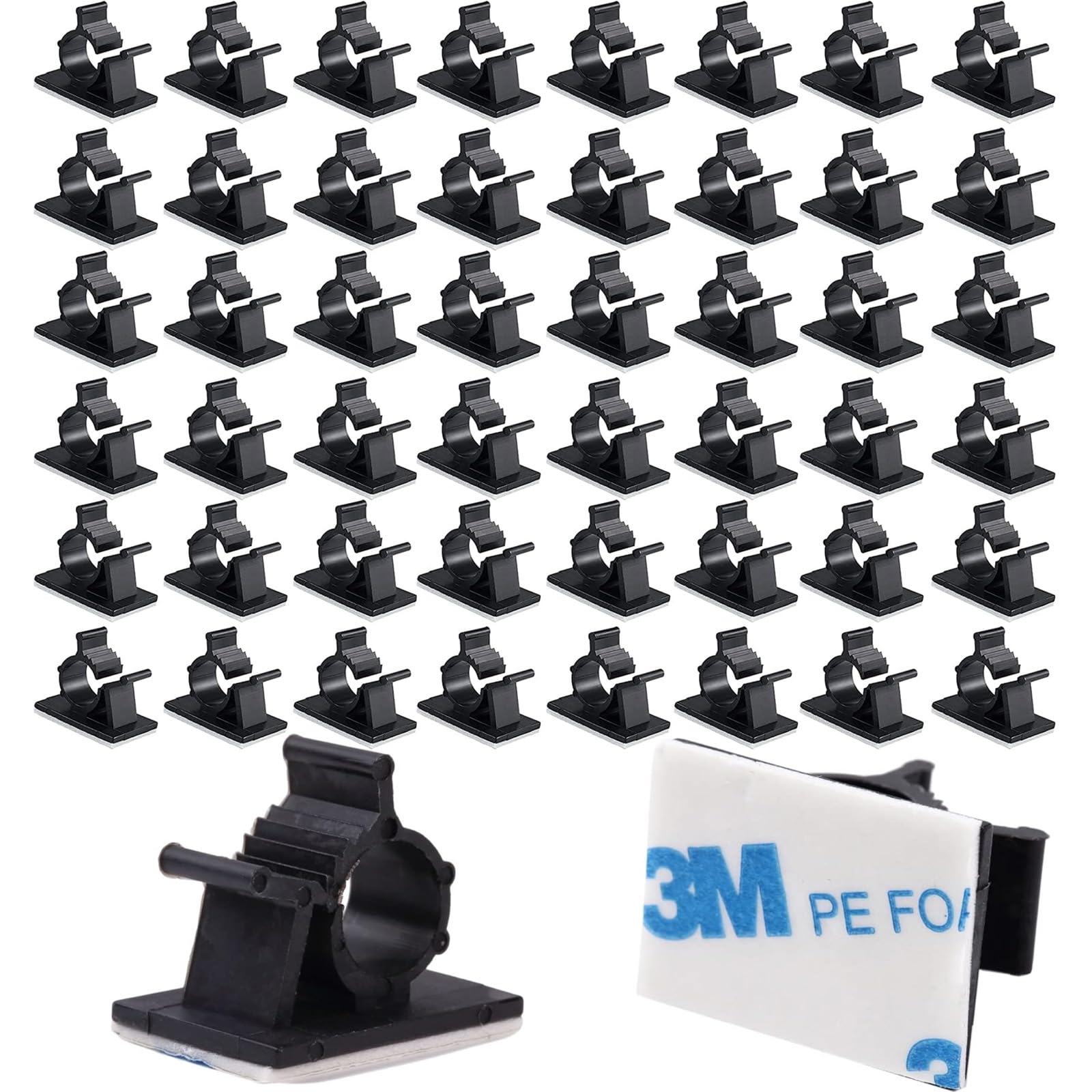 Amazon.co.jp: ケーブルクリップ 50個入り 4階段調節可能 ケーブル