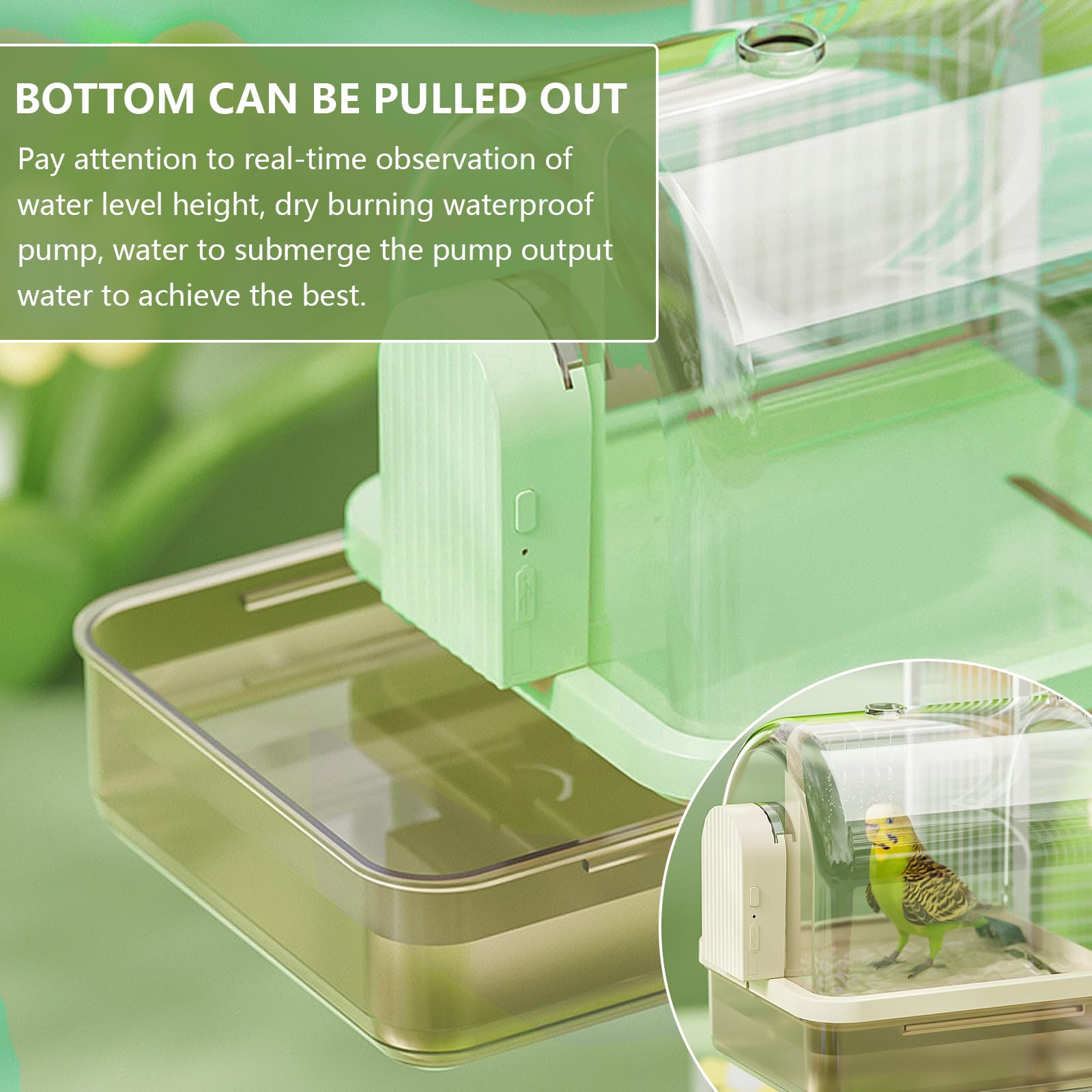 Baño para Pájaros, Colgable para Bañera de Pájaros Ducha Accesorio de Jaula para Pájaros con Ganchos Baño Automático para Pájaros para Pájaros Pequeños Pinzón Canario