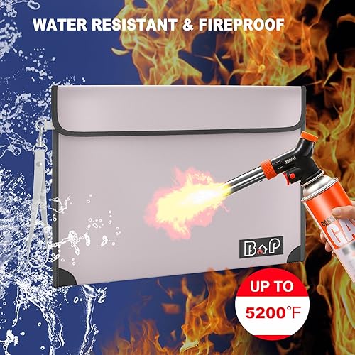 Miniatura 3 de BALAPERI - Bolsa de dinero ignífuga con candado, aislamiento térmico de 4200 , bolsa impermeable con cremallera, bolsa de documentos ignífuga para