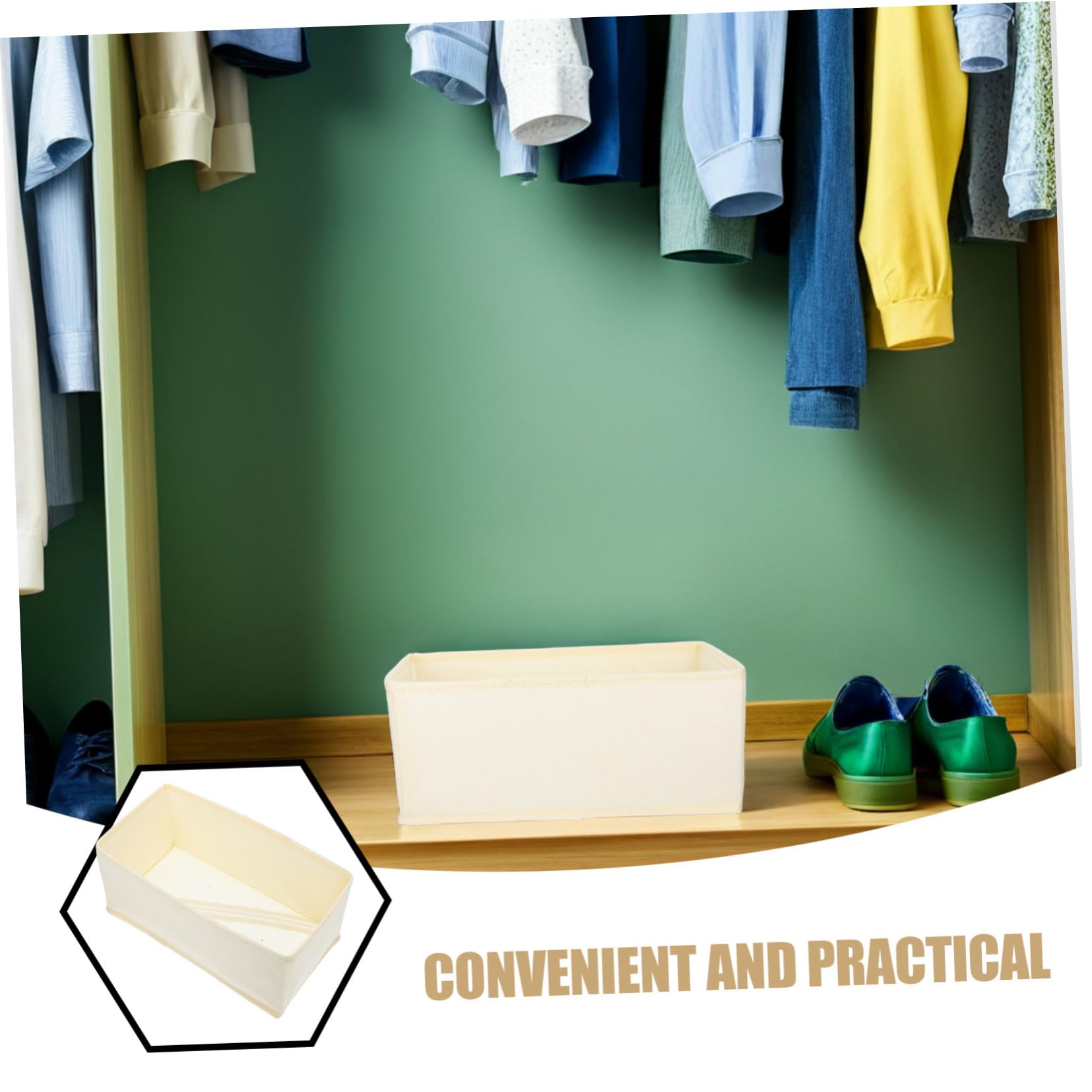 6 Piezas Organizadores para Ropa Divisor Tapa para Ropa Interior y Calcetines Organizador de Armario de Tela Beige Caja de Almacenamiento para y Vestidor