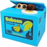 Barelove Kids Piggy Bank&comma; ATM Coin Cash Money Counter Saving Can&comma; Stealing Cute Mokey Electronic Smart Voice Prompt Piggy Bank Safe Locks&comma; Great Gift fot Boys & Girls &lpar;Monkey&rpar;