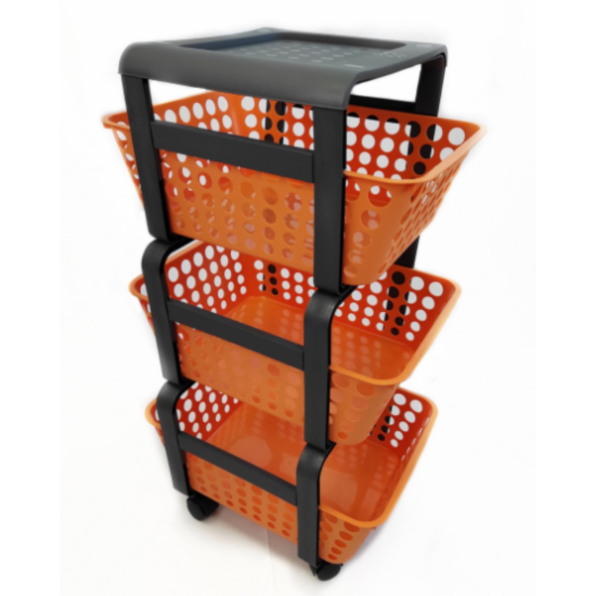 Carrello Portatutto Modula Ecoplast - 3 Piani, Ruote, Portata 9kg, Colore Tortora, Made In Italy - Foto 2