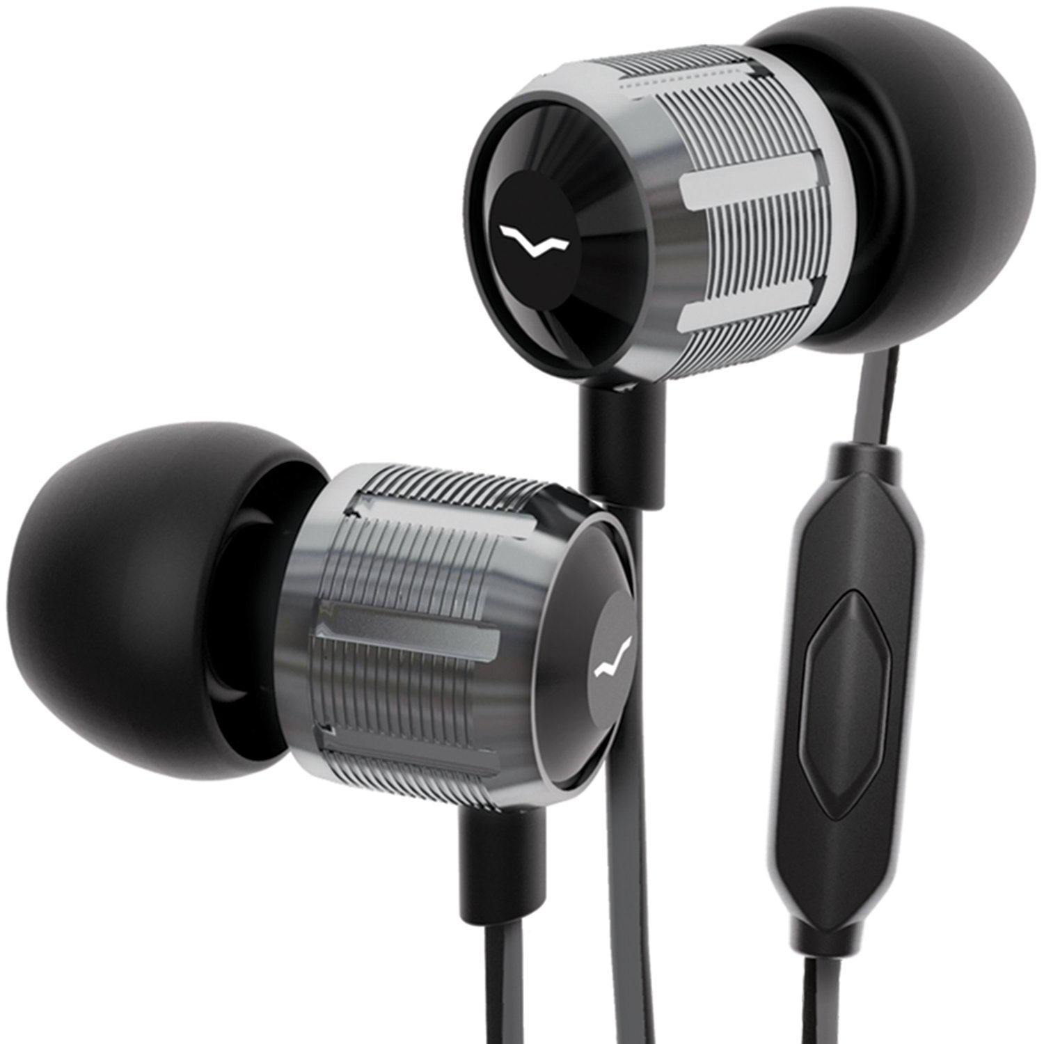 V-MODA Bass Freq Metal 1-Button Mic In-Ear Noise-Isolating Headphone for Android/Windows/Blackbery (Gunmetal Black)