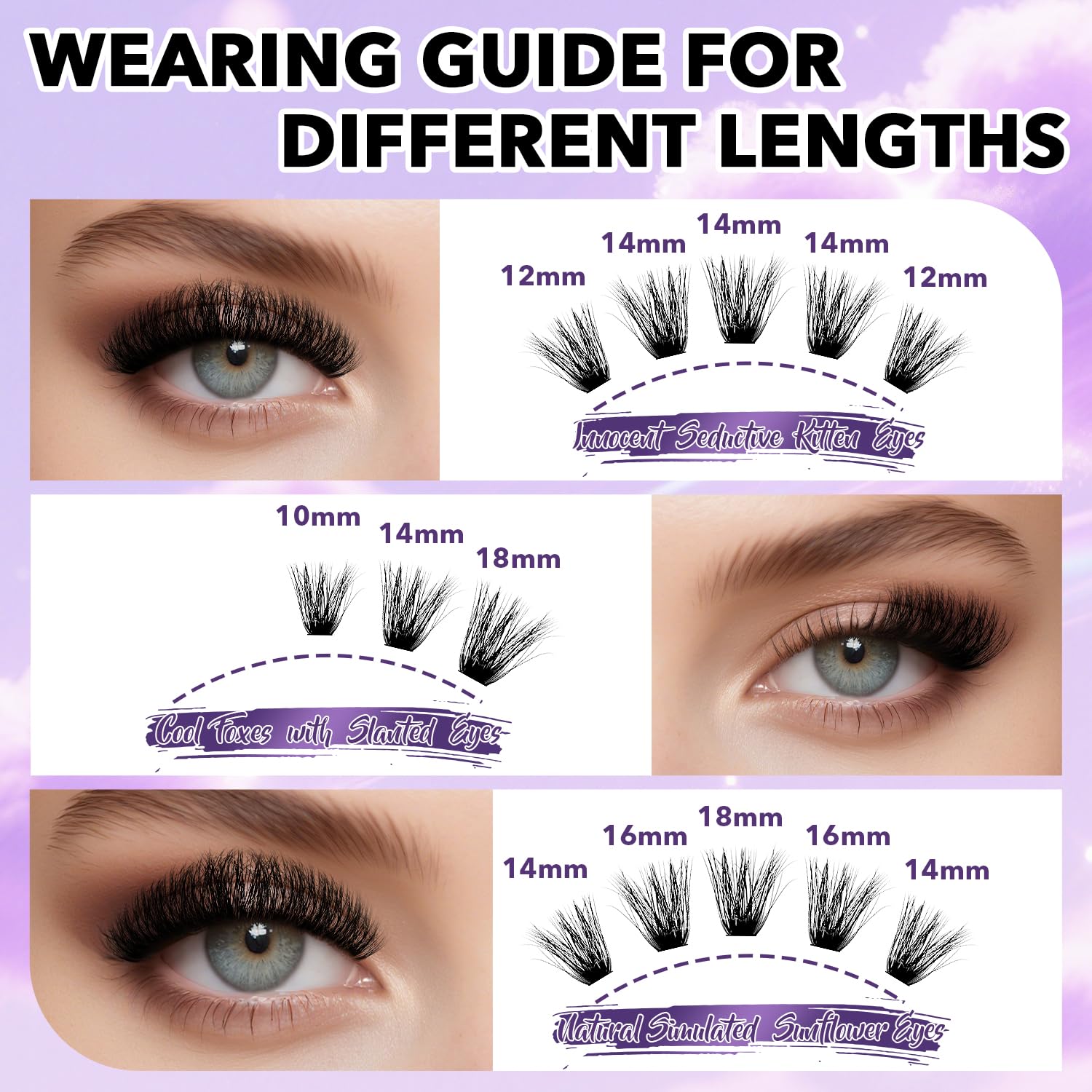 FEEGO Lash Extension Kit 100D/ 200D Fluffy 10-20MM D Curl Lash Clusters Eyelash 160pcs Extension Kit Individual Lashes with Lash Bond and Seal Lash Remover Lash (100D LASH KIT)