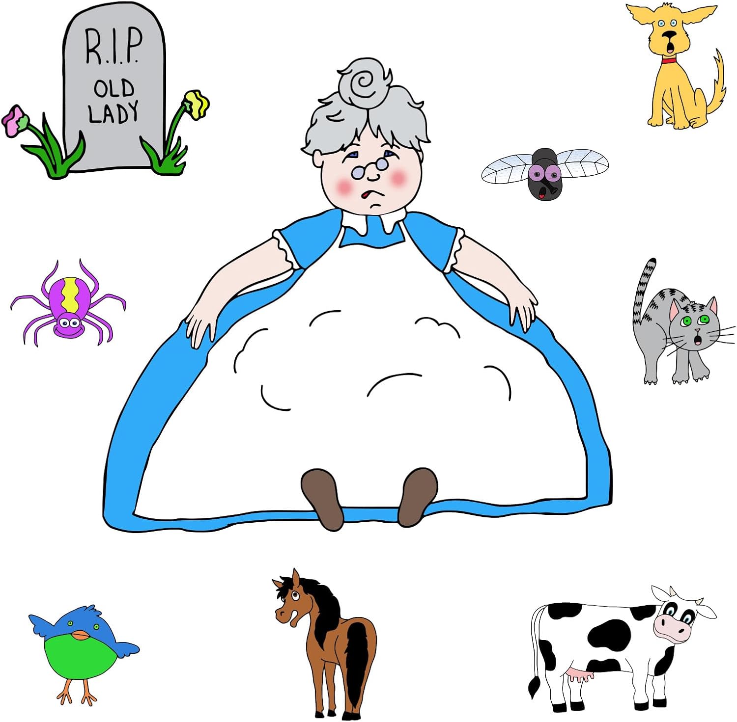 There was an Old Lady Who Swallowed a Fly Felt Board Story Sets Felt Board Pieces Preschool Storytelling Learning Activities