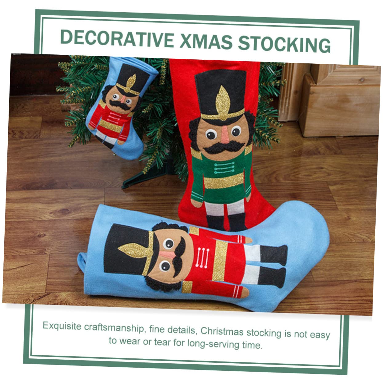 Ciieeo 4 Stück Soldat Weihnachtsstrumpf Weihnachtsdekorationen Weihnachtssocken Weihnachtsstrumpftaschen Weihnachtstüten Christbaumschmuck Filzstrumpf weihnachtsstrumpf dekore