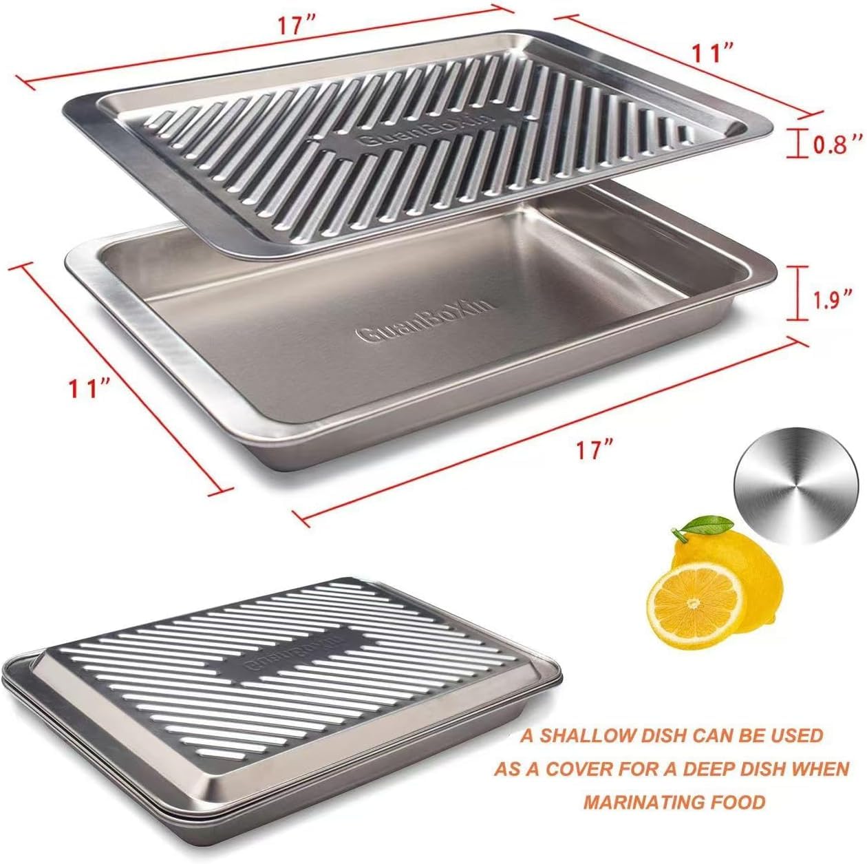 Bandejas de preparación para parrilla, bandeja de preparación para barbacoa, bandejas para servir alimentos, bandeja de servir al aire libre, bandeja de acero inoxidable, también se puede utilizar