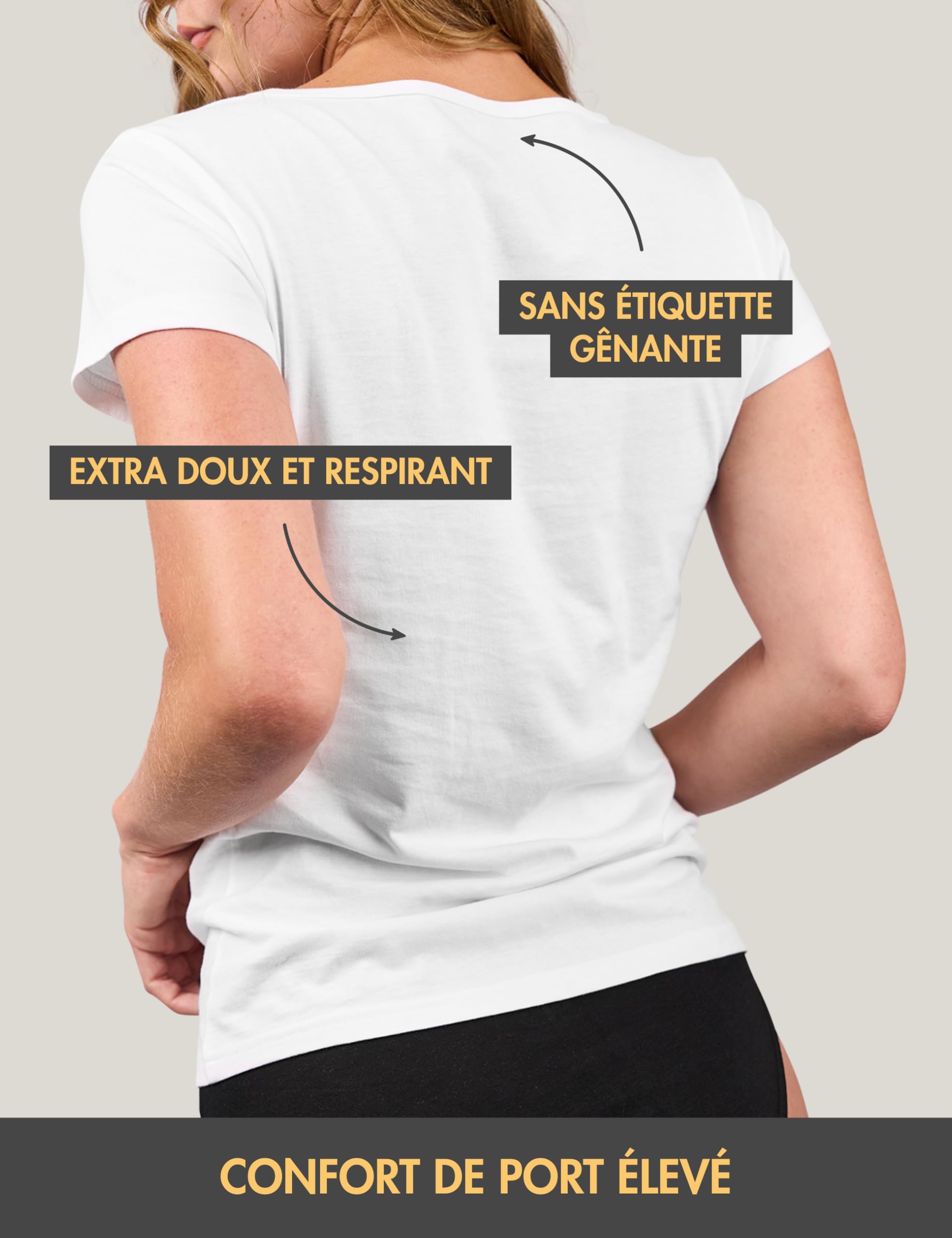 Basic Treasure T-Shirts Femme Coton Doux – Lot de 2 ou 3 Pièces, Manches Courtes et Longues, Tailles S à XL