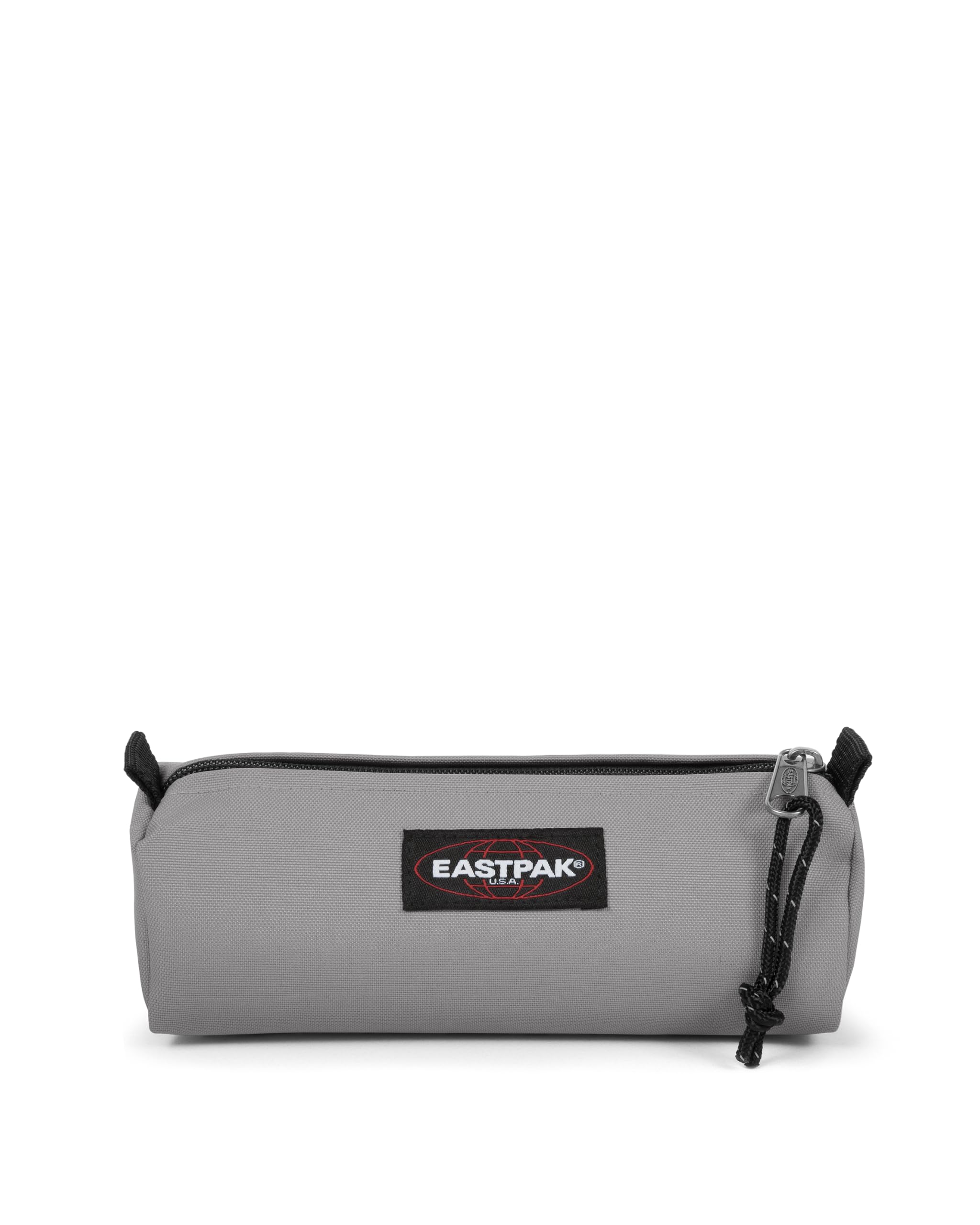 Eastpak Benchmark Single Pencil Case – Compact Zipped Stationery Pouch with Large Main Compartment, 6 x 20.5 x 7.5 cm - Pebble Grey