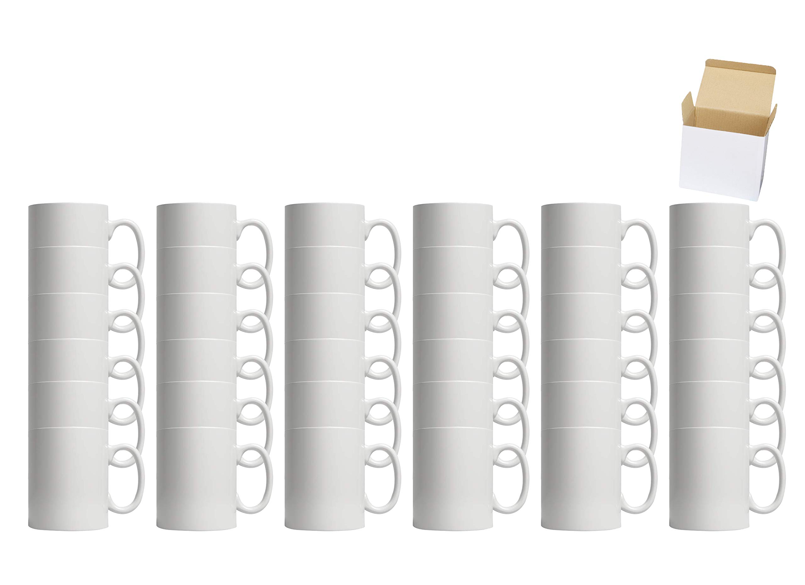 Home VSS 11oz White Ceramic Sublimation Coffee Mug in White Gift Box White Case of 108