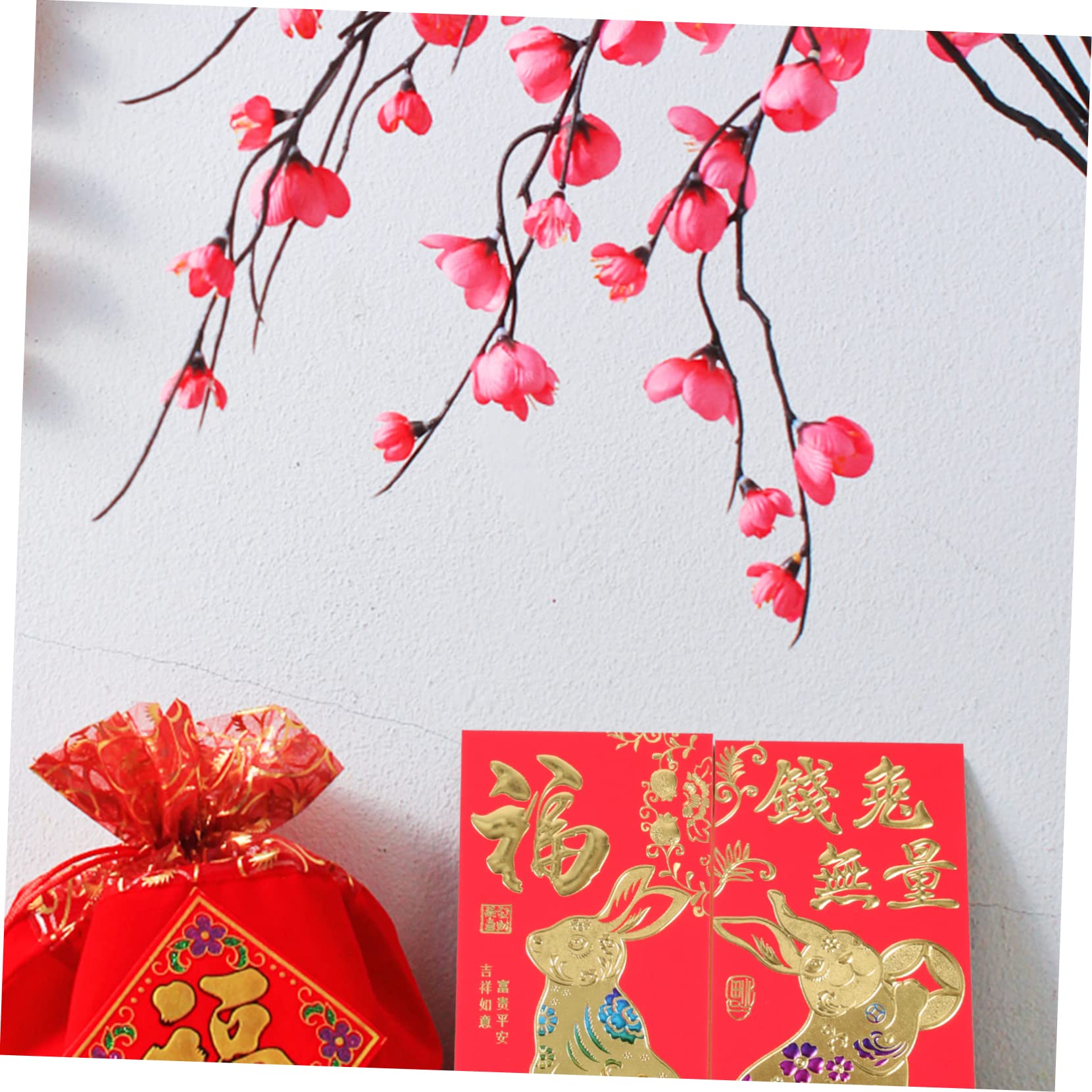 SEWACC 240 Piezas 2023 Año Del Conejo Paquetes Rojos Japoneses Sobres Rojos Chinos Asiáticos Sobre Rojo Del Año Del Conejo Paquetes De Conejito Rojo Ver Hongbao Papel