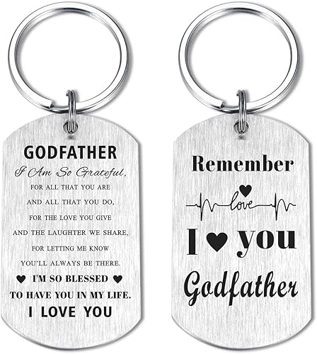 Regalos para padrino Llavero de padrino de ahijado Regalo de Navidad para el Día del Padre para Dios Padre