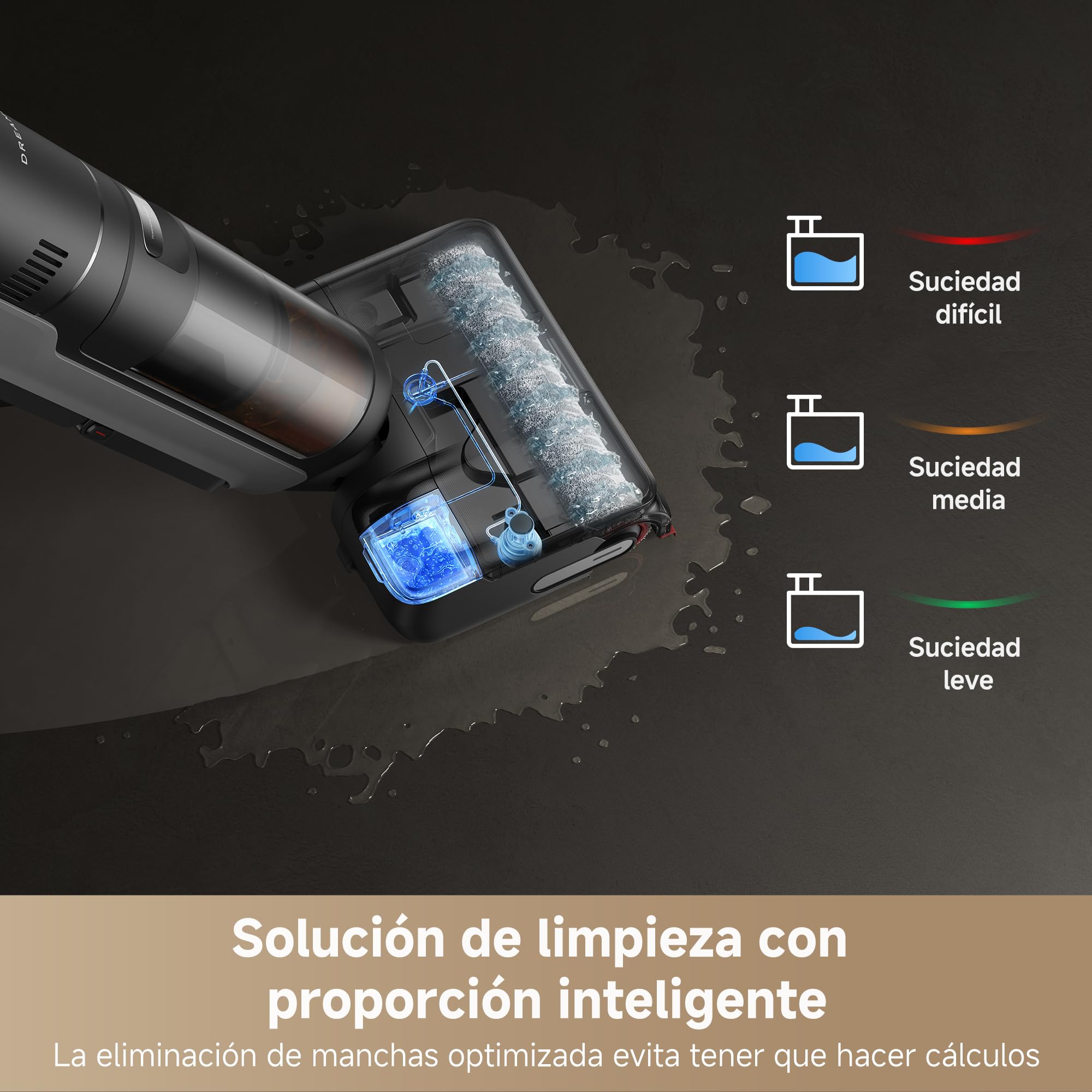 DREAME H15 Mix 7 en 1, Aspirador en Seco y Húmedo, Brazo Robótico con IA, Limpieza de Triple Borde, Succión 23.000 Pa, sin Enredos, Lavado del Cepillo con Agua a 100 °C, Secado en 5 min a 90 °C