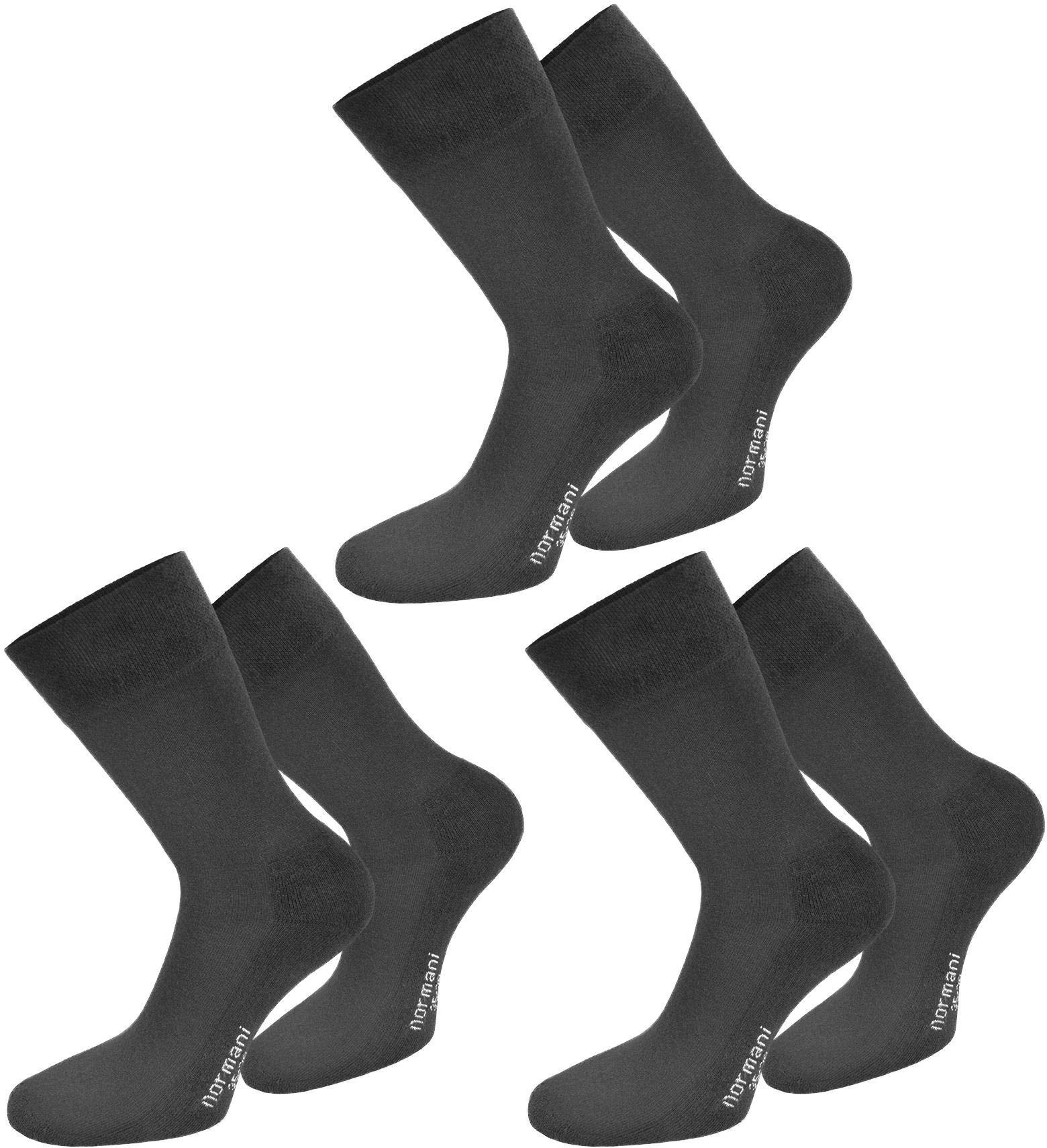 normani 6 Paar Gesundheits Baumwollsocken ohne Gummidruck mit Softrand