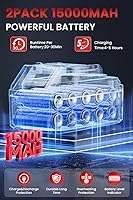 Vista 3 de Lavadoras a presión inalámbricas con 2 baterías recargables de 3AH, boquilla multifunción, lavadora a presión portátil para limpieza