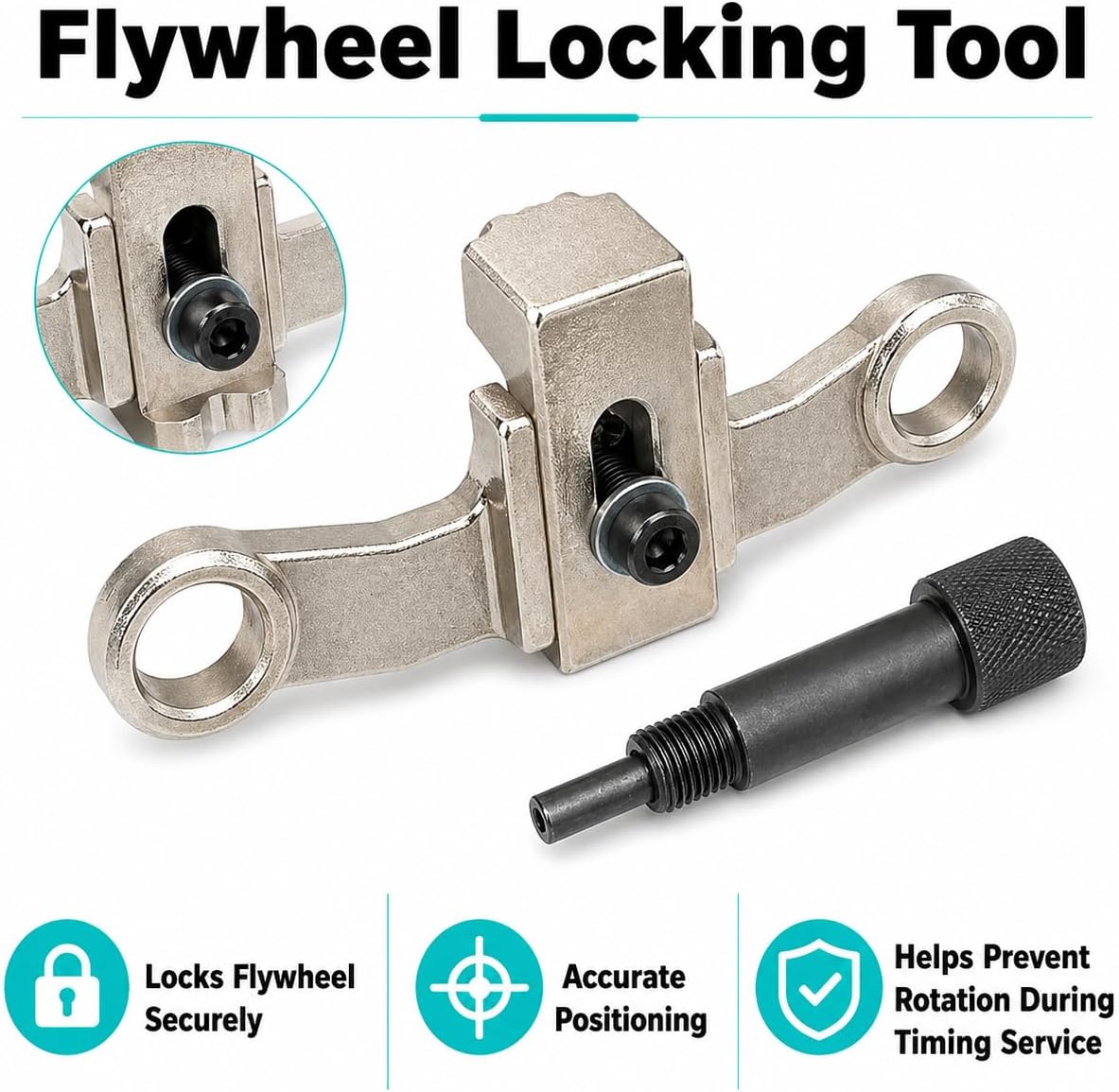 Engine Timing Tool Kit with Flywheel Locking Tool, Camshaft Alignment Tool & Crankshaft Pulley Holding Tool for GM Onix Tracker Chevrolet 1.0L 1.2L Ecotec, Replace CR490 CR490-A CR490-B CR490-C
