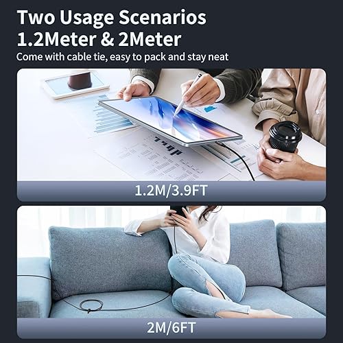 Miniatura 8 de mcdodo Cable USB C, cable de carga USB C a USB C de 240 W, PD 3.1 tipo C, iPhone 15, cable de carga rápida compatible con MacBook Pro, iPad Pro Air,