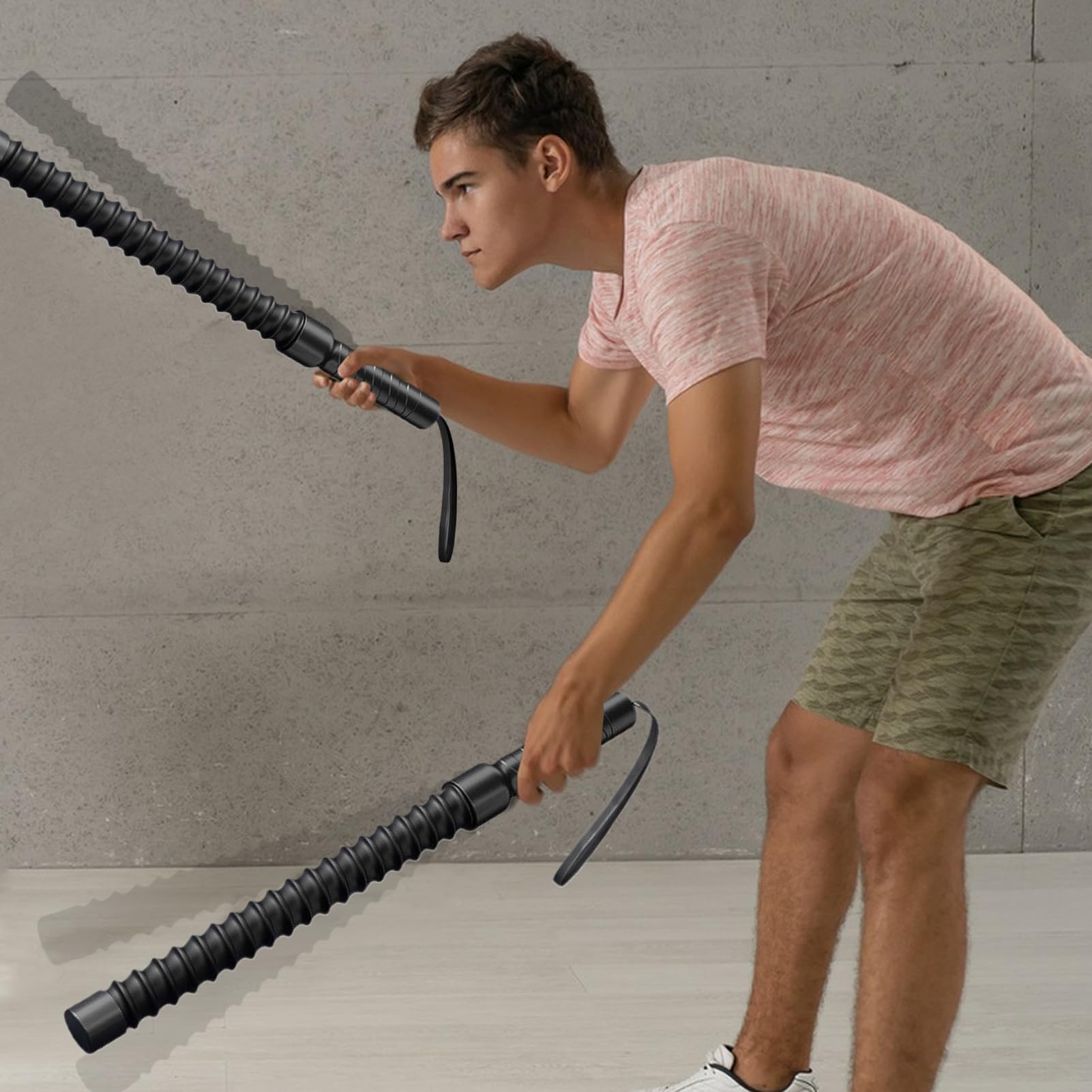 Battle Ropes Lot de 2 cordes d'entraînement portables sans corde avec noyau en acier et poignée antidérapante pour entraînement complet du corps, salle de sport, extérieur, boxe et