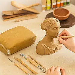 Argila Natural de Modelar 1Kg – Ideal para Artesanato, Escultura, Arranjos e Projetos Criativos