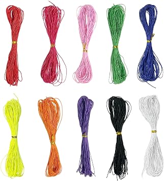 Coloured Elastic String, Elastic Cord, 10 Colors Bracelet String Stretchy for Necklaces, Bracelets, Jewellry Making, DIY Sewing Crafting, Beading