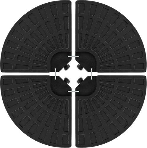 Miniatura 17 de Giantex 4 piezas de peso base para sombrilla de patio, 195 libras de agua y arena rellena para sombrilla voladiza, base de sombrilla de mercado al