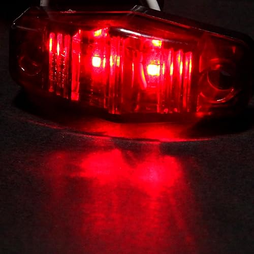 Miniatura 7 de 2.5 pulgadas, 4 unidades, ámbar, 5 luces ovaladas rojas para remolque, luces LED laterales para guardabarros, luces universales para remolque, luces