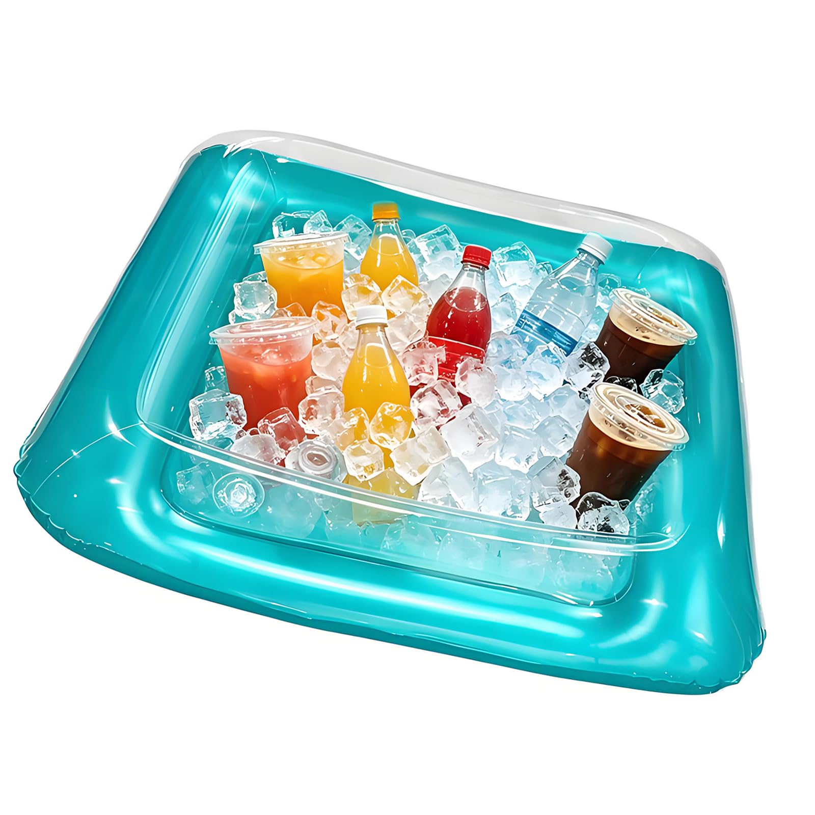 Limtula Blue Pool Float Ice Tray Inflatable Pool Coolers Floating Cool Your Beverages Food Holder Floating Tray Inflatable Drink