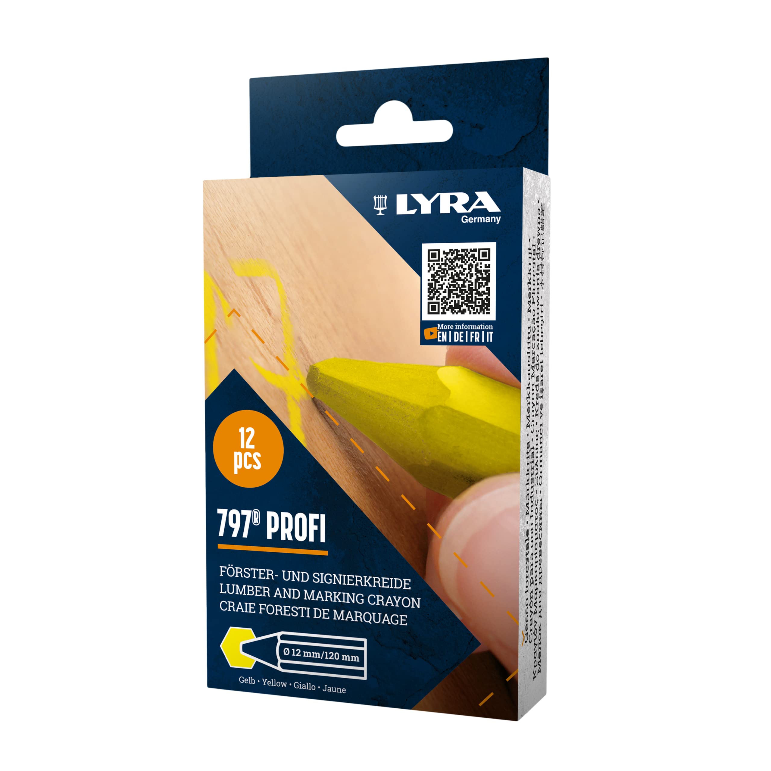 PROFI 797® - Gessetti per intonaco, giallo, 12 pezzi