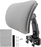 Vista 10 de Silla de oficina, reposacabezas y soporte para la cabeza, cojín de malla para reposacabezas de malla, marco de malla negra, ángulo de altura