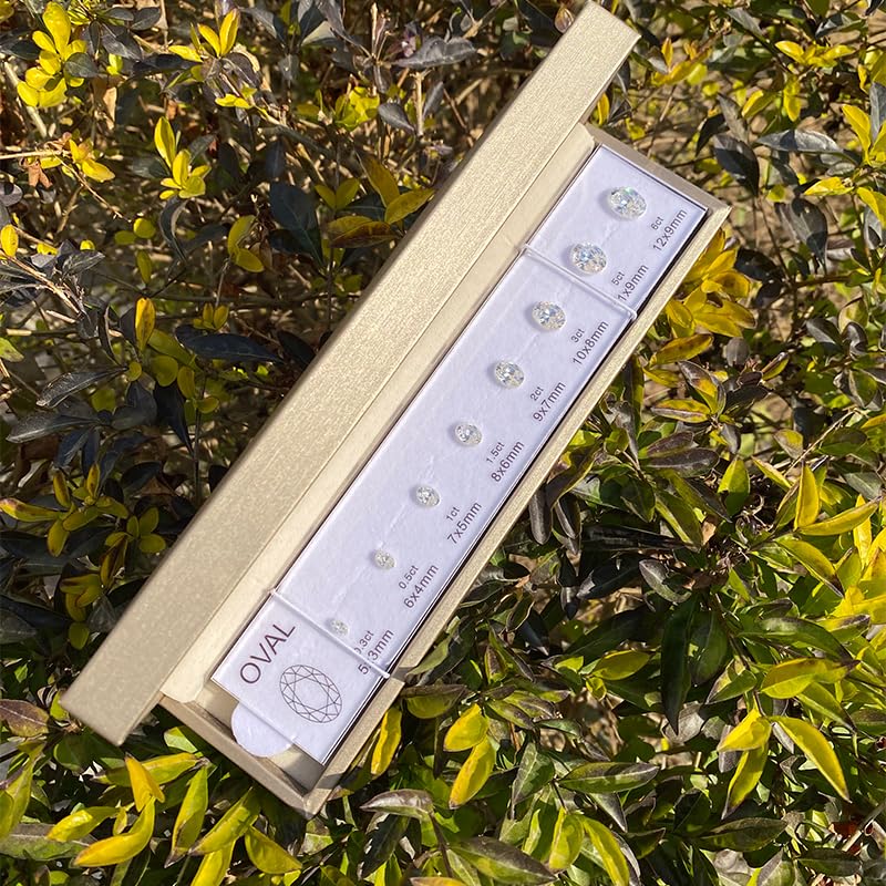 Diamond Size Shape Guide Selector Kit, 5A Cubic Zirconia Engagement Ring Size Comparison Tool, Classic Round Diamond Cutting Shape 8 Different Size3