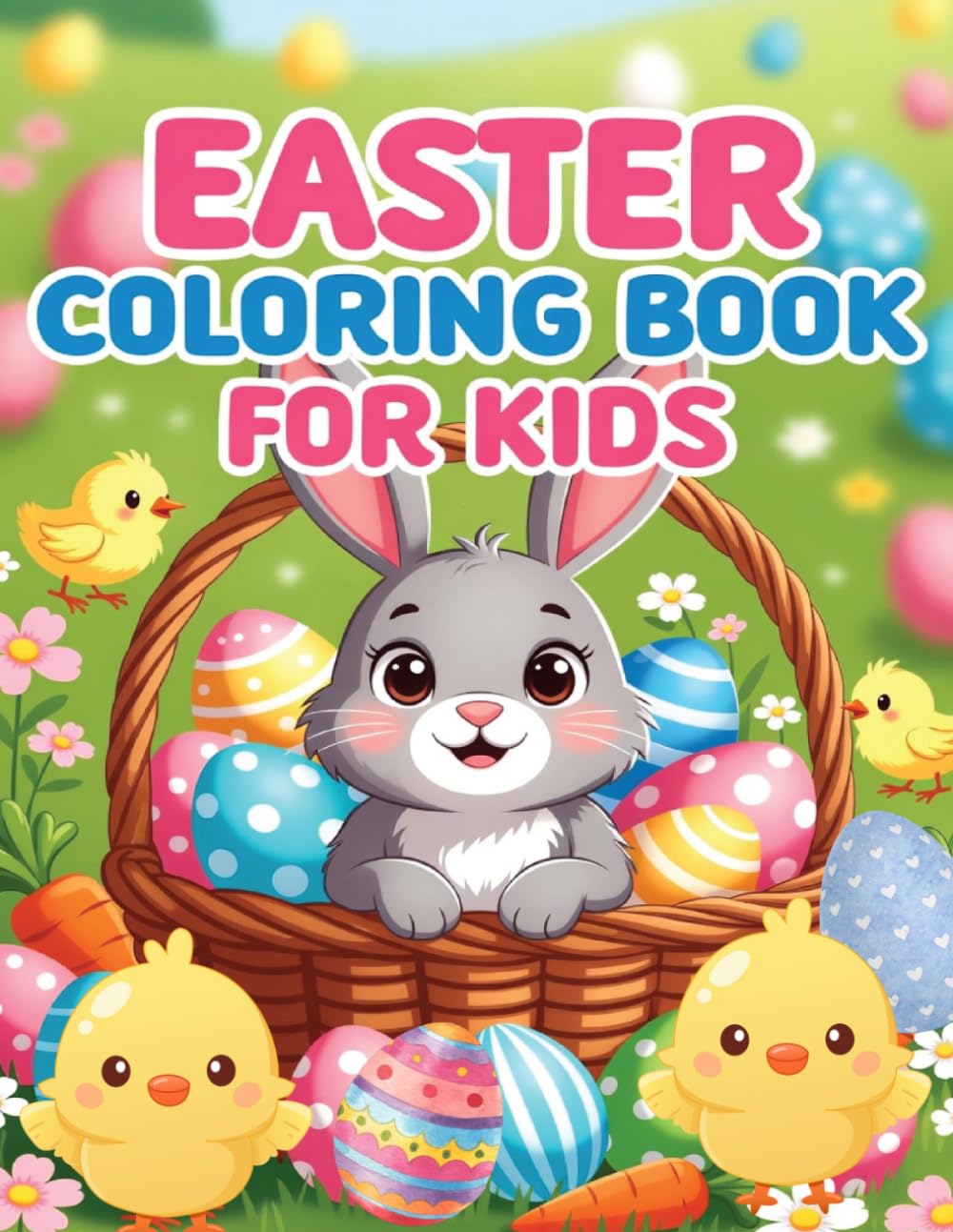 Easter Coloring Book for Kids Ages 3-7: Fun and Easy Easter Coloring Pages with Bunnies, Eggs, Chicks and Spring Scenes