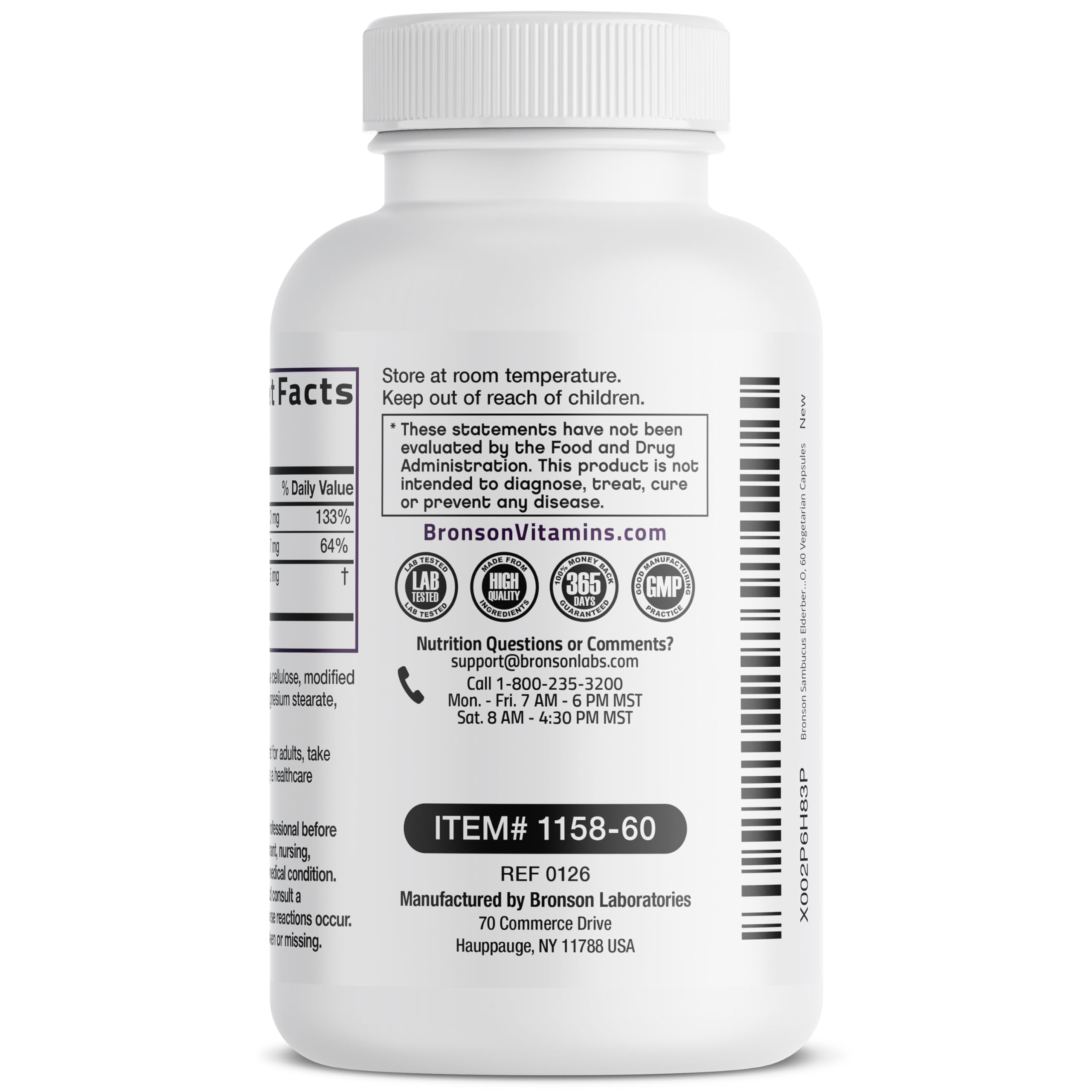 Bronson Elderberry with Zinc & Vitamin C Triple Immune Support, 60 Capsules — Amazon image 5