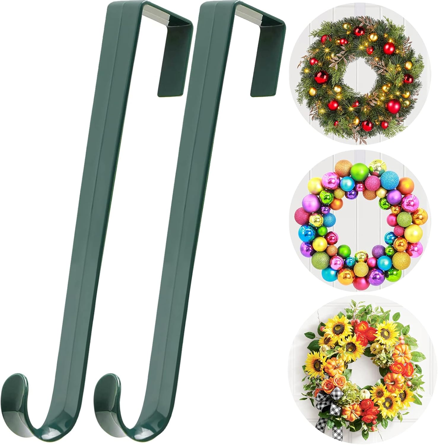 AnCintre 15 in Wreath-Hangers for Front Door,2 Pack Easter Christmas Halloween Decorations Fall Wreath-Door-Hanger,Welcome Sign for Front Door Inside Outside Over The Door Hooks Organizer Home Décor : Home & Kitchen