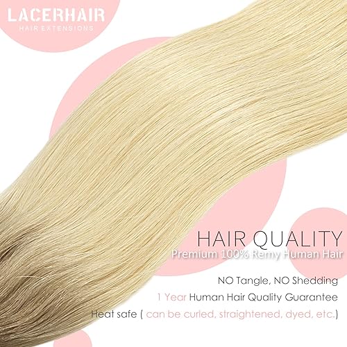 Vista 474 de Lacer Extensiones de cabello humano con clip, de doble trama, cabello brasileño de cabeza completa, color negro azabache, extensiones de cabello