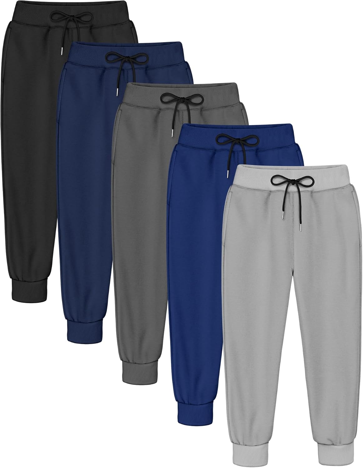 Boys Sweatpants Jogger Pants Soft Kids Sweat Athletic Pants with Pockets Drawstring Boys Workout Clothes Size 2-14